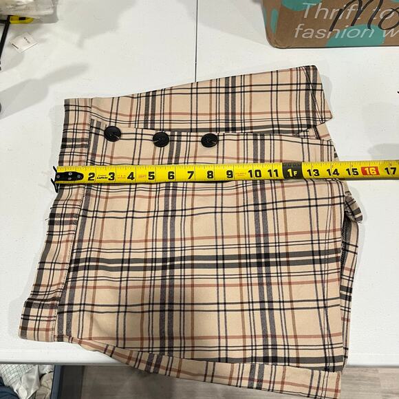 Altar’d State Plaid Mini Skirt Skort Buttons Academia Preppy Womens Size Small - Picture 3 of 6